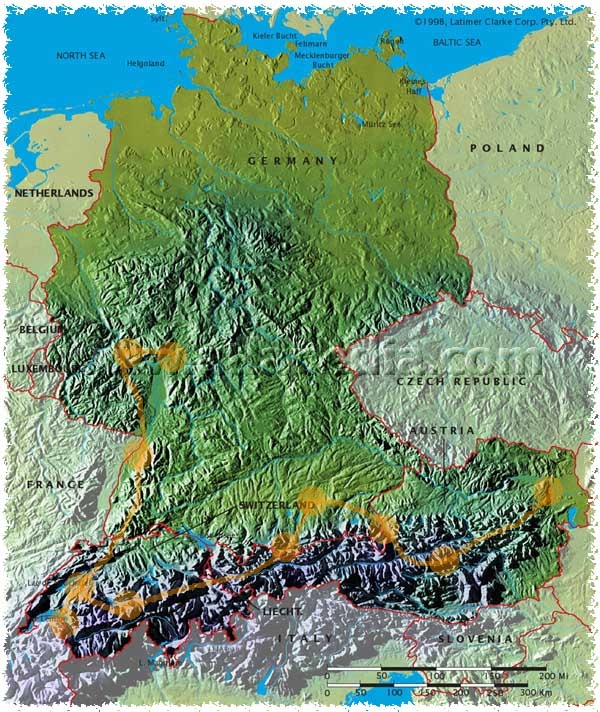 physical maps of germany. Physical and political map.