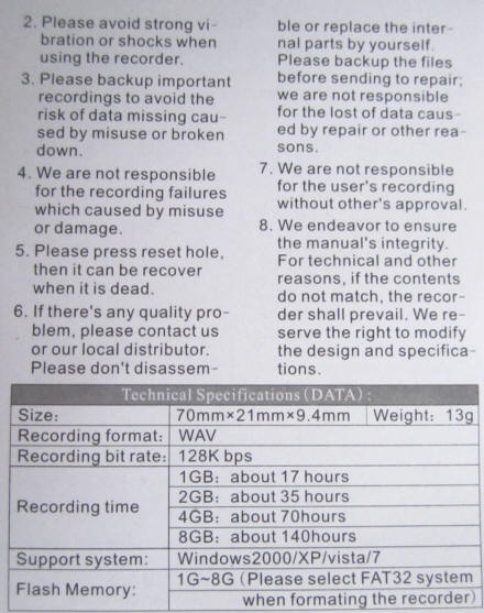 USB audio recorder manual